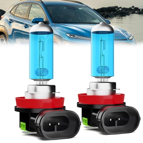 LECCIBUB Fog Light Bulbs Compatible With Hyundai Kona 2018-2020, H11 Fog Lights Halogen Light Bulb, Super Bright 6000K White, Plug and Play, Pack of 2