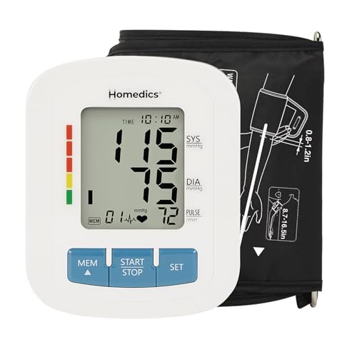 Homedics Upper Arm 300 Series Blood Pressure Monitor, Easy One-Touch Operation, Irregular Heartbeat Detector, Accurate Results