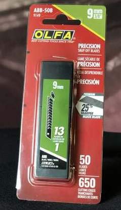 OLFA 9149 ABB-50B 9mm UltraSharp Black Snap-Off Blade, 50-Pack (4-(Pack))