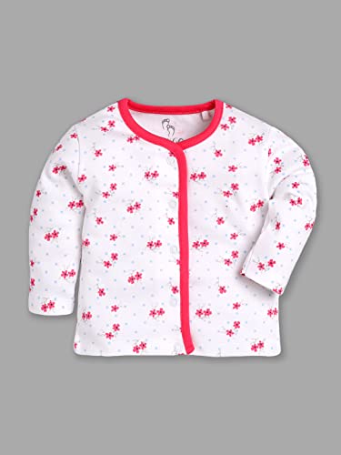 Image of Baby GO Baby Boys & Baby Girls 100% Cotton Full Sleeve Front Open T-Shirt Pack of 3 | Soft Breathable Infant Clothing with Snap Buttons | Printed Newborn Baby Wear Daily Use