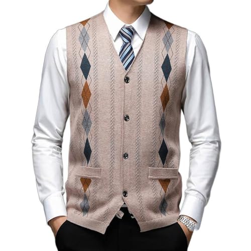 Gilet en cachemire col en V pour homme au style classique et élégant