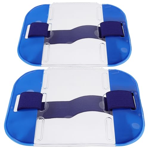 BESTOMZ Lot de 2 Porte-badges pour Brassard en Pvc et Nylon Transparent Fenêtre Visuelle, Léger et Pratique pour Afficher Clairement la Carte D'identité...