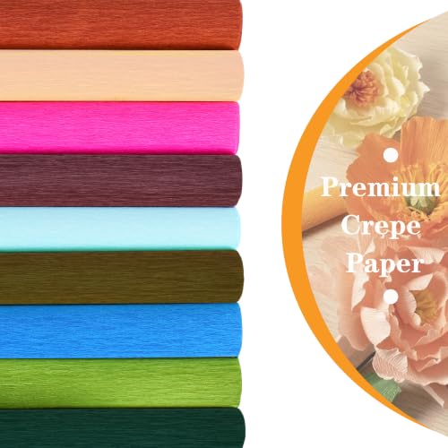 Image of BEISHIDA Cream Crepe Paper Roll, 2 Rolls Crepe Paper Sheet for Craft