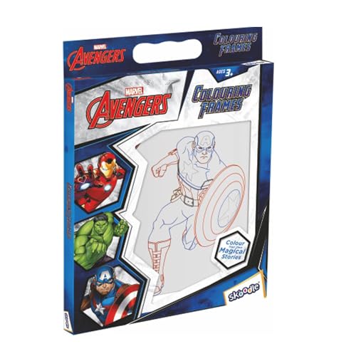 Image of SKOODLE Colouring Frames | DIY Colouring & Painting Art Kit for Kids | 6 Colouring Sheets, 12 Colour Sticks & 6 Hanging Strings