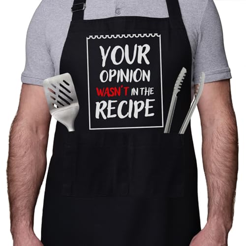 SC Products Funny Aprons for Men with 2 Storage Pockets Father's Day Presents | Gifts for Dad Apron Funny Gifts For Men | BBQ Cooking Joke Fathers Day Presents | Stocking Fillers for Dad