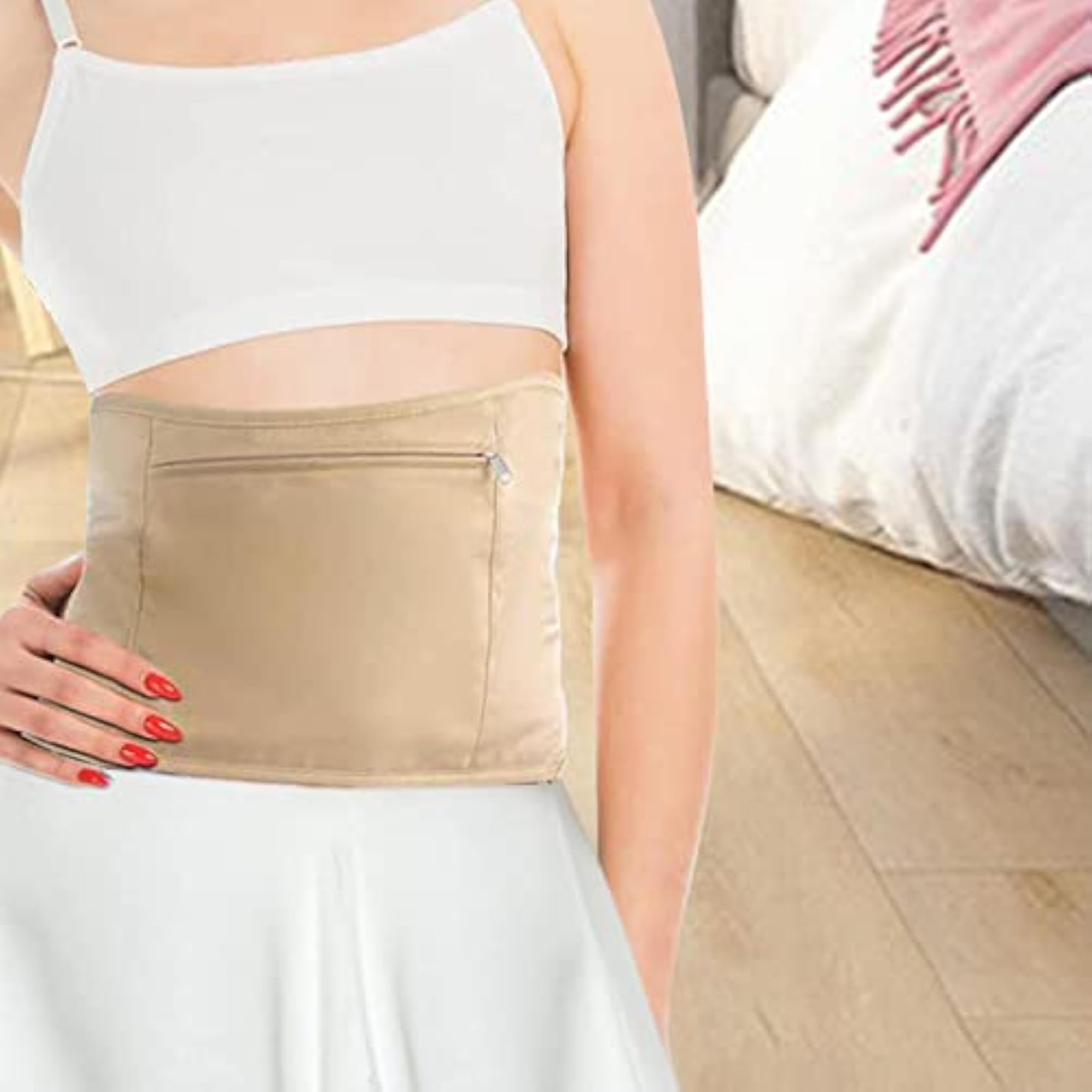 Castor Oil Pack Wrap, Adjustable Design, Khaki