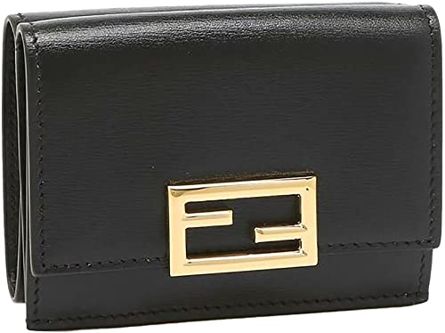 フェンディ FENDI 三つ折り財布 レディース Compact Fendi Way tri-fold wallet ブラック [並行輸入品]