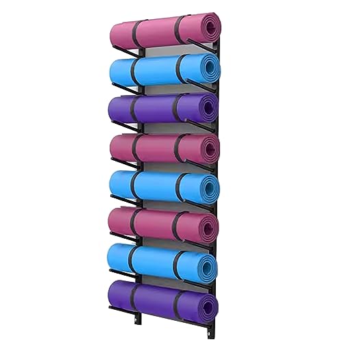 Support pour tapis de yoga mural et rouleau de massage pour studio fitness à domicile