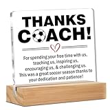 Soccer Coach Thank You Gifts, End of Season Soccer Gifts, Appreciation Gifts for Soccer Coach Clear Desk Decorative Sign Home Office Acrylic Decor