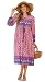 R.Vivimos Women Floral Print Retro Long Sleeve Dresses Large