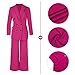 Tcremisa Pants Suits for Women Dressy 2 Piece Business Casual Outfits Double Breasted Blazer Wide Leg Pants Set Office Work Rose