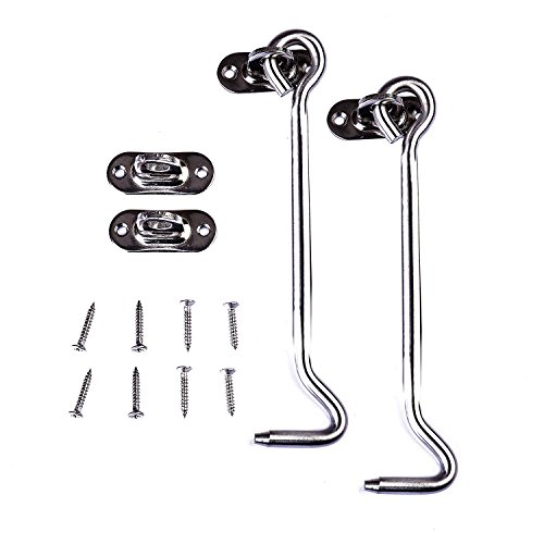 Preisvergleich Produktbild QGYM Sturmhaken - Kabinenhaken Beschläge Edelstahl Fensterhaken Halterung für Hangartor Garage Türen 2 Pcs