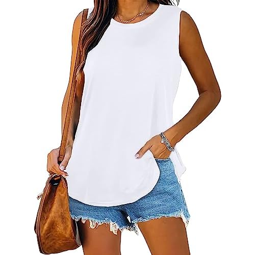 Womens Tank Tops Summer T Shirts Sleeveless Casual Loose Tunic Blouses 2026