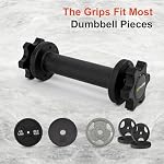 Dumbbell Handles Pair Universal Handle, Adjustable Dumbbell Bar Fit 1" Plates, Standard Weight Plates with 1" Diameter, Portable Balance Quick Adjustable Weight for Workouts Home Gym