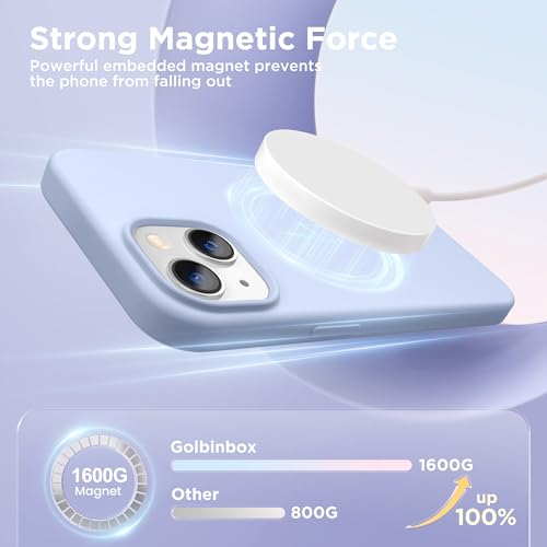 Image of GolbinBox Magnetic for iPhone 15 Case, Silicone Cover, Cyan Purple
