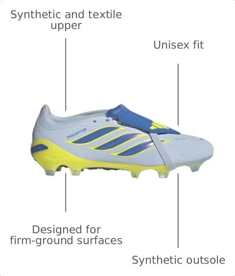 adidas Pro Fold-Over Tongue Firm Ground Soccer Cleats - Blue, Yellow - Size 12 M - image 3