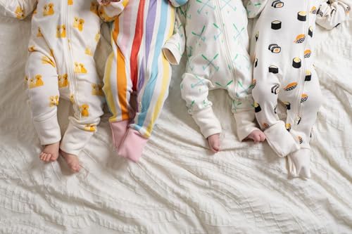 Image of MONICA + ANDY One Piece Baby Pajamas, 100% Organic Baby Clothes for Girls and Boys, Sizes For Newborn and Infant