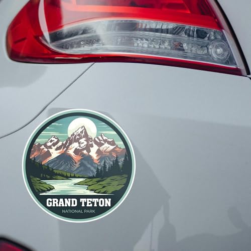 Image of Grand Teton National Park Sticker - Waterproof Decal for Cars Bumpers Laptops Water Bottles & Travel Gear