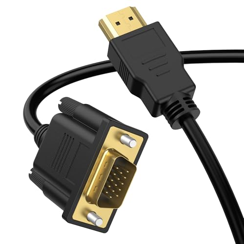Wanme Cable HDMI a VGA, 1080P a 60 Hz, fuente HDMI unidireccional a VGA (macho a macho), compatible con computadora, computadora, laptop, PC, monitor, proyector, HDTV, Roku, Xbox, PS5 (6 pies)