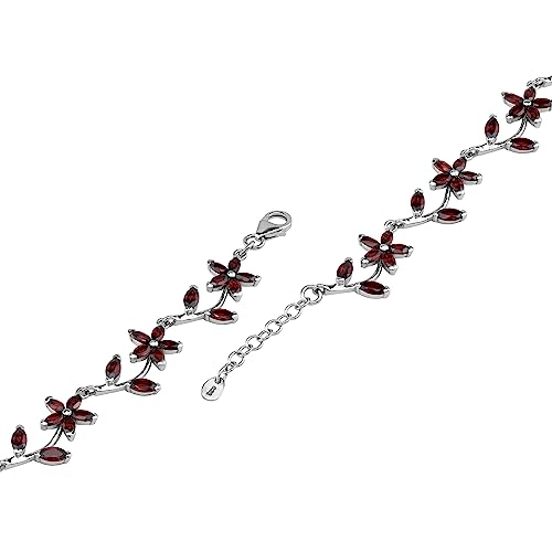 Silvershake White Gold Plated 925 Sterling Silver Flower Leaf 7 to 8 Inch Adjustable Bracelet4