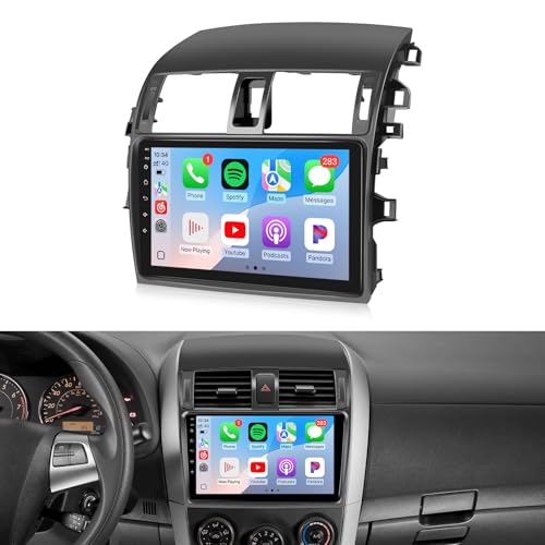 Leadfan Car Radio for Toyota Corolla 2009 2010 2011 2012 2013 Stereo Replacement with Wireless Carplay Android Auto 9 Inch Touchscreen with Bluetooth WiFi GPS SWC Backup Camera Mic Pantalla Upgrade