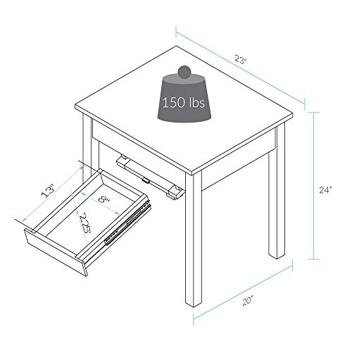 Casual-Home-Kennedy-End-Table-Drawer-Concealment-Furniture-Warm-Brown