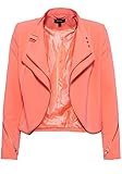 Im trendigen Bikerlook Mexx Damen Jacke Im Bikerstyle 2 Naht ärmel Bikerjacke Unifarben Blind Abgesteppte Kante