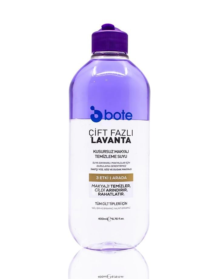 Bote Skin Care Çift Fazlı Makyaj Temizleme Suyu 400 ml Lavanta