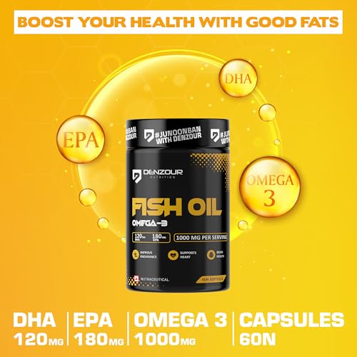 Image of Denzour Nutrition Multivitamin and Fish Oil Combo | 60 Multivitamin Capsules + 60 Omega 3 Fish Oil 1000mg Softgels | 25 Essential Vitamins & Minerals | Supports Immunity, Energy & Joint Health | Men & Women