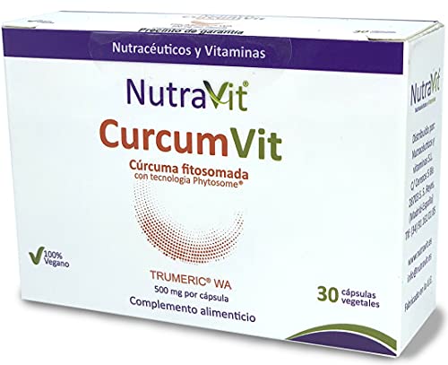 NutraVit CURCUMVIT | Contribuye al funcionamiento del sistema inmunitario, el equilibrio del sistema nervioso, circulatorio, respiratorio y el aparato digestivo | 100% Vegano | 30 Cápsulas Vegetales