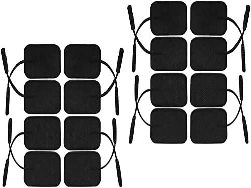 iStim 16 Noir Électrodes TENS Auto-Adhésives 5x5 cm – Douces, Réutilisables, Compatibles...