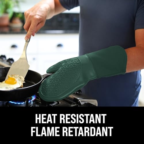 image for HOMWE BPA-Free Silicone Oven Mitts Ultra Heat Resistant up to 500°F -