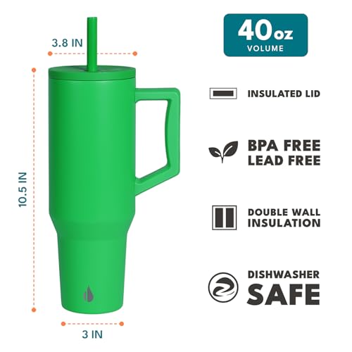 Image of Elemental Spill Proof 40oz Insulated Tumbler with Handle & Straw Travel Mug