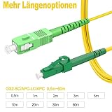 RamboCables Kabel światłowodowy SC/APC do LC/APC, OS2 Singlemode patch Cable 9/125 μm LSZH, FTTH, żółty 2 m
