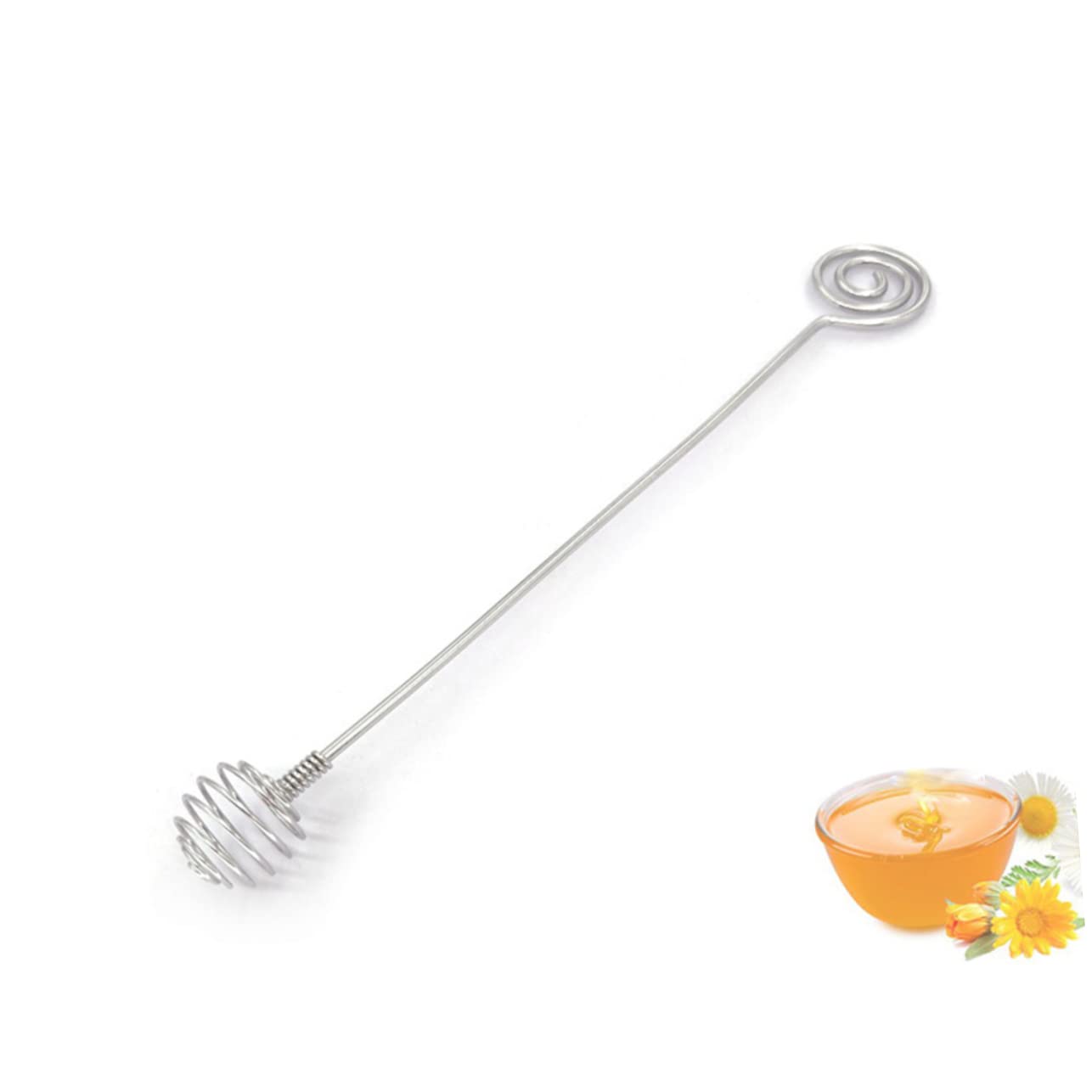 KICHOUSE 4pcs Stainless Steel Honey Stirrer Honey Spoons for Coffee Bar Spherical Stir Stick Mirror Polished for Bar Home