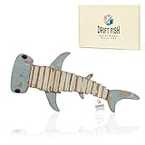 Mint Bucket Brands Driftwood Fish Nautical Wall Decor - Handmade Wooden Rustic Coastal Wall Art for Living Room, Bedroom, Office, Bathroom - Ocean Beach Decoration (Kai)