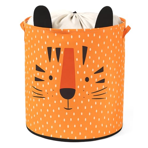 Prendi Home Cesto dobrável para brinquedos e roupas sujas, 37 x 40 cm, design de animais, malha respirável, ideal para quarto de crianças, quarto de bebé ou casa de banho