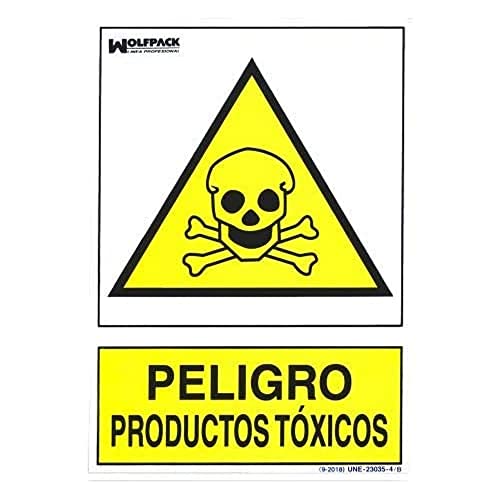 Cartel Peligro Productos Toxicos 30x21cm.