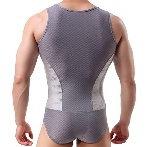 QiaTi Herren Athletic Supporters Wrestling Boxer Overall Mesh Atmungsaktiver Bodysuit Sport Body Unterwäsche Gym Overall Cover