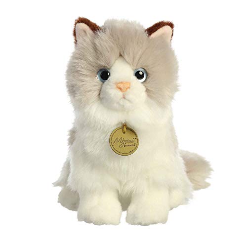 Aurora Realistic Miyoni Ragdoll Cat Stuffed Animal - Lifelike Details Make a Cherished Companion - Perfect for Decorating Bedrooms or Classrooms - White 8 Inches