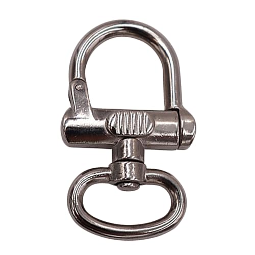 Mousqueton Nautique à Serrure Coulissante en Métal Porte-clés Anneau Pivotant Ovale Durable