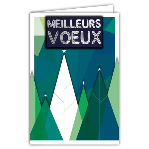 Greetings Card Embossed Collage Glossy Text with Envelope 12 x 17.5 cm Bird Bauble Christmas Decoration Geometric for Professional Business