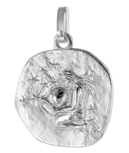 trendor Sternzeichen Wassermann 333 Weißgold Ø 16 mm Anhänger Tierkreiszeichen für Damen und Herren, Schmuck Echtgold, Geschenkidee 75932-02