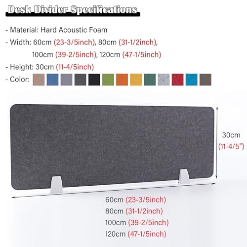 Cloison de bureau en feutre mousse de 28 cm avec 2 pinces de fixation - 2