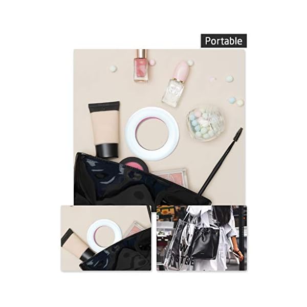 XINBAOHONG Selfie Licht Handy Ringlicht Handy 40 LED Ringleuchte mit 3 Stuff Helligkeit USB Wiederaufladbar Selfie Ring Licht, für Alle Handy/Tablet/Laptop und Fotos (Weiß) – Bild 7