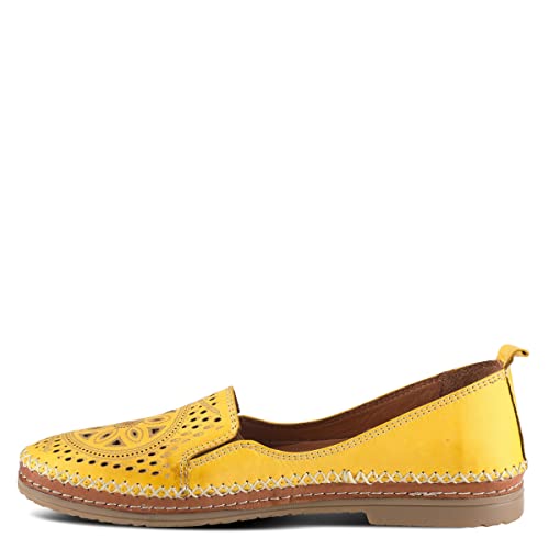 Image of Spring Step Women's Ingrid Loafers - Premium Leather Slip-On with Laser Cutout Design, Elastic Goring and Lightweight Flat Sole for Comfortable Stylish Wear