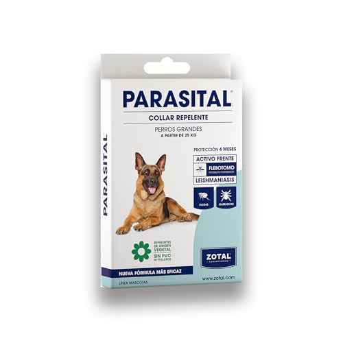 Collar PARASITAL 75 CM para Perros Grandes (Más de 25 KG) Repelente contra Garrapatas, Pulgas y Mosquitos (Flebotomos portadores de Leishmaniosis) con Aceites Esenciales | Nexum Market