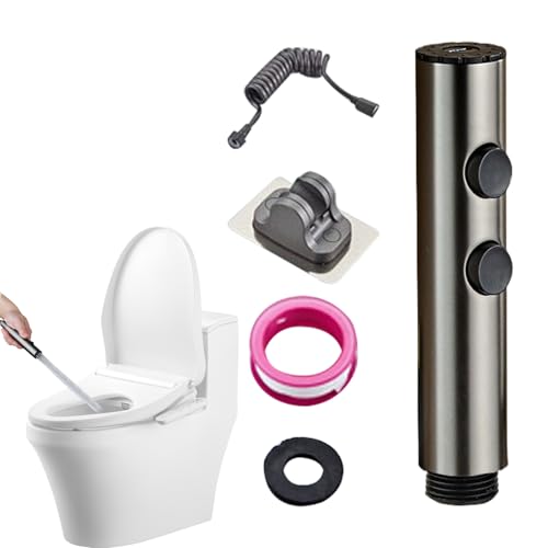 Spray Bidé de agua, accesorio de acero inoxidable con manguera, pulverizador con presión de agua ajustable para grifo de inodoro, limpieza del baño, higiene personal, lavado femenino y doc