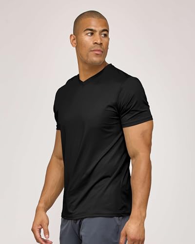 Real Essentials 5 Pack: Men's Breeze Tech V-Neck Dry Fit T-Shirts Moisture Wicking Athletic Workout & Gym Shirts (Big &Tall)4
