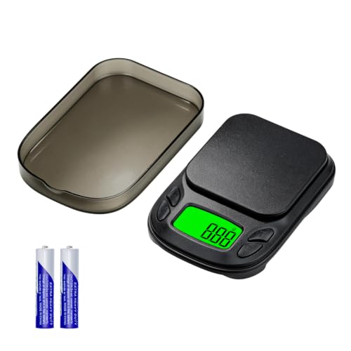Wigearss Balanza de Precisión, Báscula Digital de Alta Precisión 500 g/0,01 g, con 7 Unidades de Pesaje, Pantalla LCD Retroiluminada, Función Tara, Báscula de Bolsillo para Cocina, Joyería, Polvos